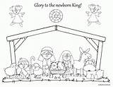 Nativity Coloring Pages Printable Christmas Library Clipart Colouring sketch template