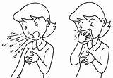 Cough Manners Coloring Sneeze Throat Influenza Coughing Prevention Etiquette Measures บ อร เล อก sketch template