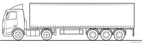 semi trailer truck coloring page  art illustrations