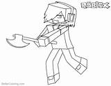 Coloring Pages Minecraft Roblox Sketch Line Kids Friends Printable Print Color sketch template
