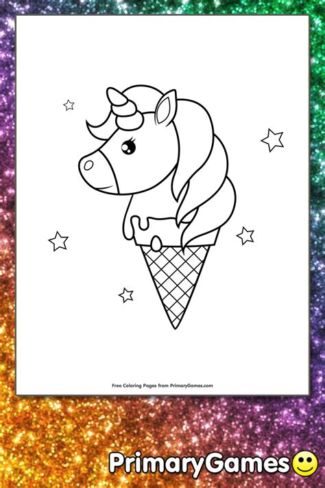 coloring pages unicorn ice cream coloring  drawing