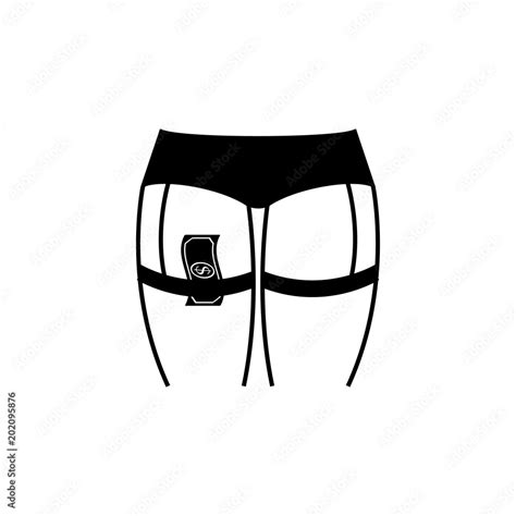money in stockings icon element of prostitution illustration premium