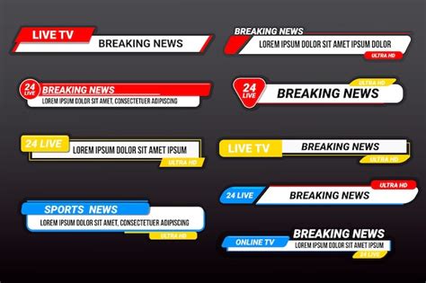 breaking news banners template style  vector