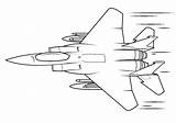 Jet Coloring Pages Fighter Drawing Airplane Eagle Plane Color sketch template