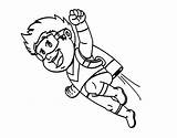 Flying Superhero Girl Coloring Template Pages Hero Super sketch template