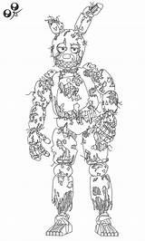 Fnaf Coloring Pages Springtrap Trap Spring Colouring Five Print Drawings Book Search sketch template