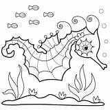 Seahorse Laut Kuda Getdrawings Binatang Coloringbay Mewarnai Seahorses Getcolorings sketch template