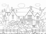 Scenery Coloring Colouring Pages Kids Adults Beautiful Printable Landscape Book Adult Sheets House Nature Print Intheplayroom Printables Template Worksheets Inspired sketch template