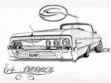 Lowrider Drawings Impala Car 64 Cars Artwork Arte Drawing Lowriders Coloring Pages Vehicle Martinez Gerardo Chevrolet Cool Tail Rollin Bike sketch template