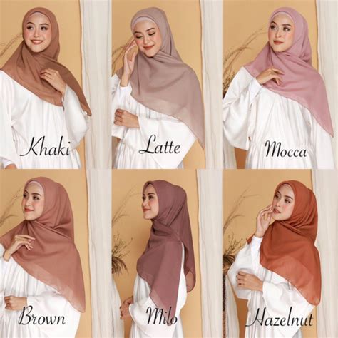 populer  macam macam warna jilbab bella square
