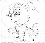 Paw Coloring Cute Puppy Outline Clipart Lifting Illustration Royalty Rf Bannykh Alex sketch template