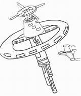 Ufo Coloring Pages Kids Objects Labels Sky sketch template