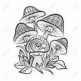 Trippy Mushrooms Zentangle Mushroom Doodle Colorear Setas Clipartmag sketch template