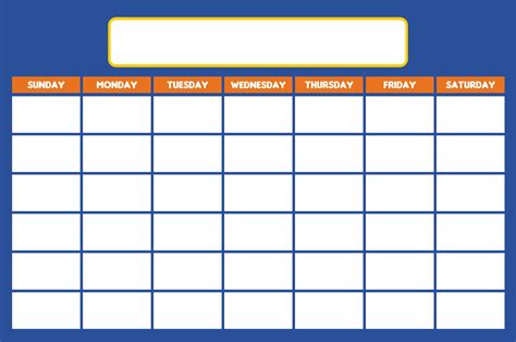 printable blank preschool calendar  calendar printable