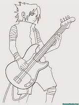 Mewarnai Sasuke Gitar Mewarnaigambar Bermain Cartoni sketch template