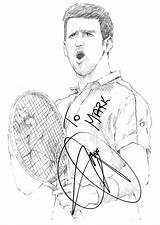 Djokovic Novak Drawing sketch template
