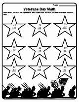 Veterans Number Color Math Subtraction Veteran Activities Followers sketch template