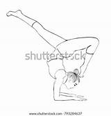 Handstand Gymnastic Anteprima Mostra Vettoriale sketch template