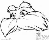 Template Mustache Lorax Printable Coloring Face sketch template