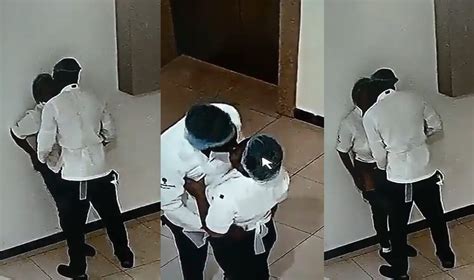 two restaurant cookers were captured on cctv camera making out [watch