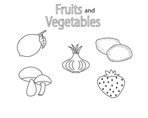 fruit  vegetables coloring pages  kids   love cartoon fruit