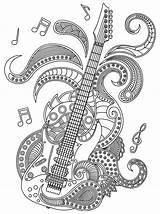 Coloring Pages Music Mandala Guitar Adult Adults Mandalas Instrument Book Printable Colouring Cool Books Designs Inspirational Itunes Apple sketch template