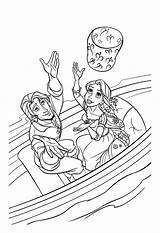 Tangled Coloring Rapunzel Flynn Color Rider Boat Kids Pages Print Disney Children sketch template