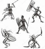 Sketches Gladiator Ancient Stock Illustration Vector Depositphotos Rorius sketch template