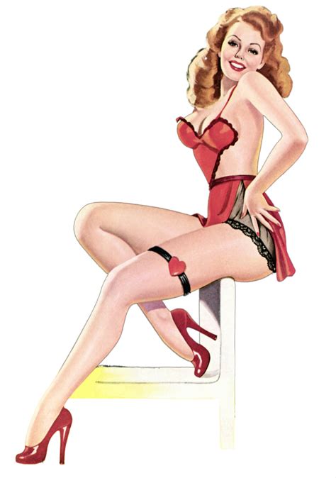 Sexy Red Lingerie Pin Up Girl Pop Map Poster Classic Vintage Retro