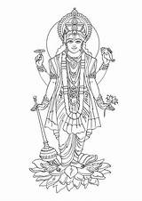 Vishnu Hindu Gods Goddesses Inde Boudha Designlooter Pencil Krishna sketch template