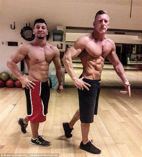 italian father and son bodybuilders show off their muscles daily mail