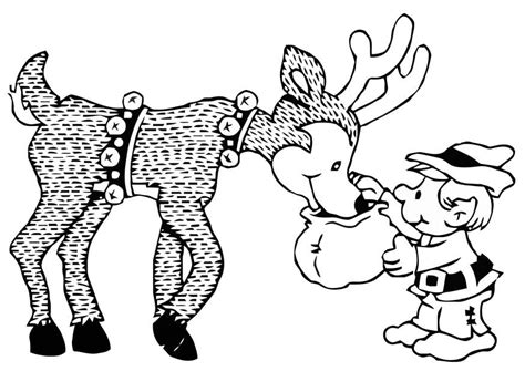 coloring page elf  reindeer img