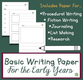 early years writing paper pack   leaf learning tpt