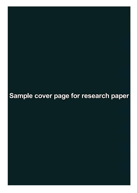 sample cover page  research paper  downs jeni issuu