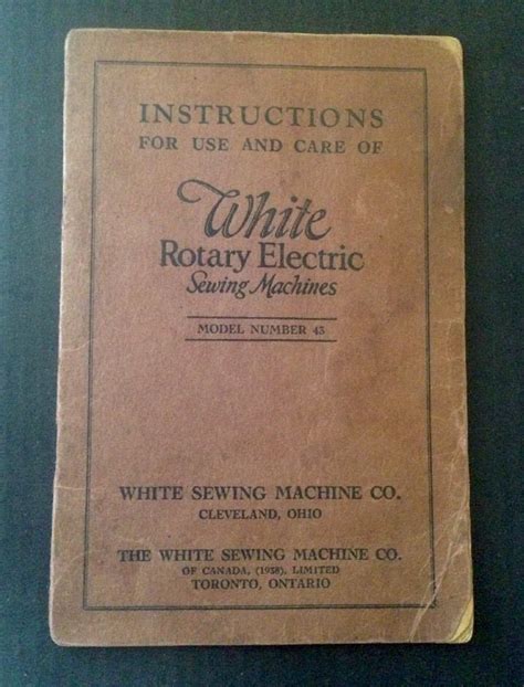 vintage white sewing machine manual