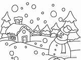 Coloring Pages Winter Kindergarten Christmas Library Clipart Scenery Drawings Kids sketch template