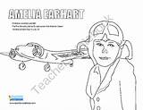 Earhart Amelia sketch template