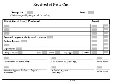petty cash receipt template excel  word excel tmp