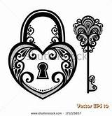 Lock Key Vintage Vector Clipart Tattoo Drawing Antique Locks Stock Drawings Padlock Heart Serrure Dreamstime Tatouage Royalty Tattoos Clef Dessin sketch template
