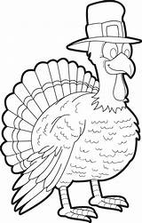 Coloring Turkey Thanksgiving Printable Kids Click Pilgrim sketch template