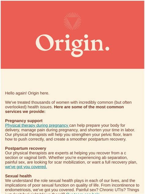 origin physical therapy for women our services milled