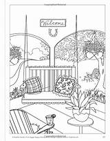 Hygge Colouring sketch template