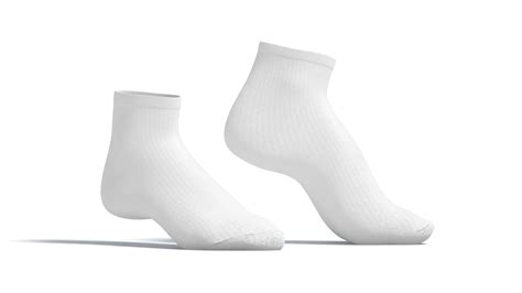 White Ankle Socks Stand On Tiptoe Fabric Sox Pair 3d Model By Rebrandy