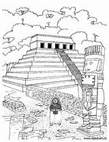 Temple Coloring Aztec Incas Mayans Adult Aztecs Pages sketch template