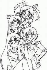Coloring Pages Anime Group Girls Print sketch template