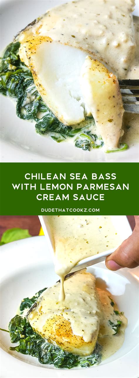 Foil Baked Chilean Sea Bass With Lemon Parmesan Cream Sauce Recipe