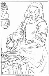 Vermeer Colorare Disegni Johannes Famous Laitiere Milkmaid Famosi Quadri Coloringpagesforadult Celebre Pittura Kaynak sketch template