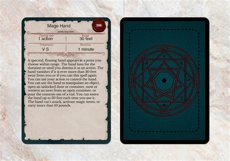 dnd spell cards printable