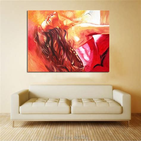 Large Hand Painted Abstract Figure Oil Painting On Canvas