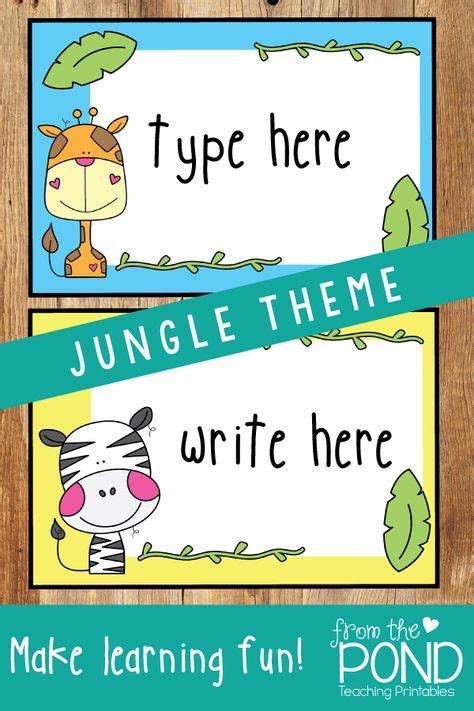 jungle classroom theme pack templates  labels classroom labels